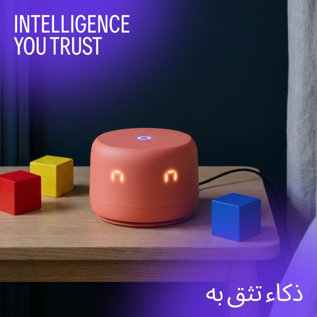 Yango Yasmina Lite AI Smart Speaker, Bilingual Arabic & English, Music, Stories, Quran, Screen-free Learning for Kids, Routine helper for Parents,  Orange