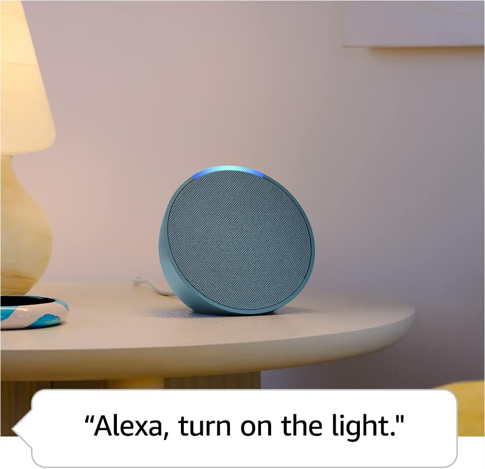 Amazon Echo Pop | Alexa fits in anywhere: bedroom, living room, bathroom, office, and small spaces | Lavender Bloom