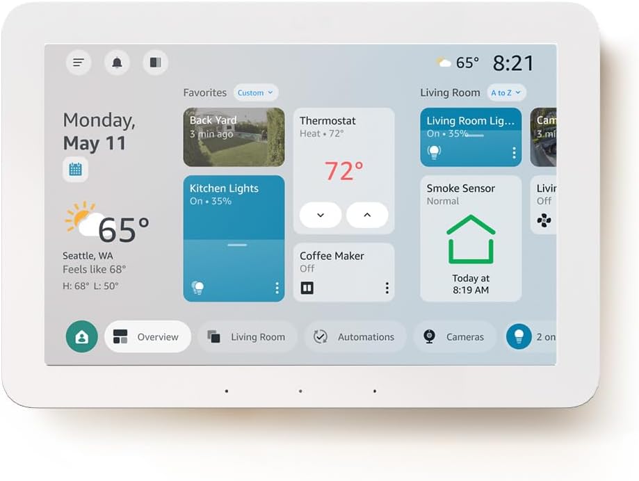 Amazon Echo Hub (Newest Model), 8” Smart Home Control Panel with Alexa+, Customizable Touchscreen, Smart Home Hub for Lights, Cameras, Locks, Plugs & Compatible Devices