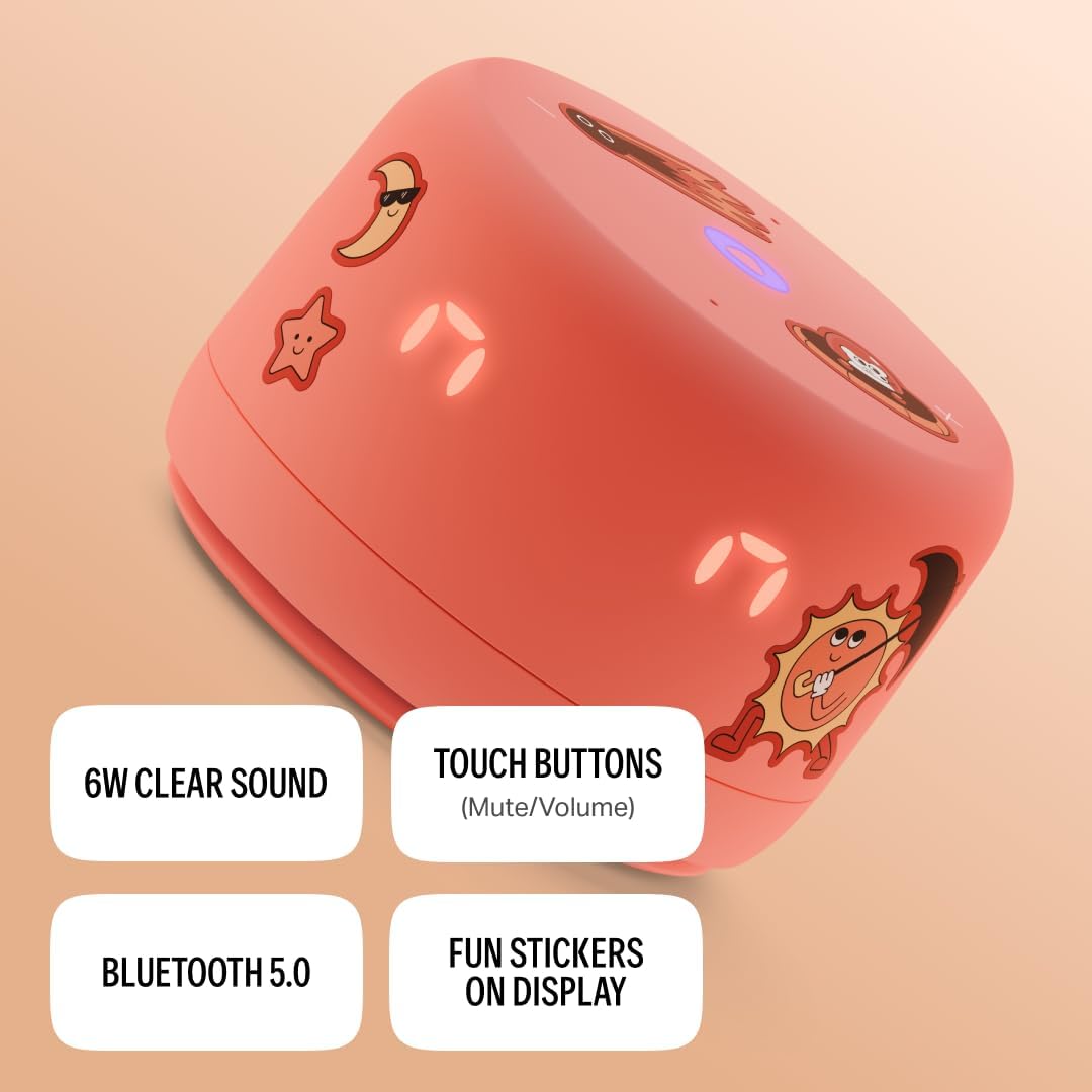 Yango Yasmina Lite AI Smart Speaker, Bilingual Arabic & English, Music, Stories, Quran, Screen-free Learning for Kids, Routine helper for Parents,  Orange
