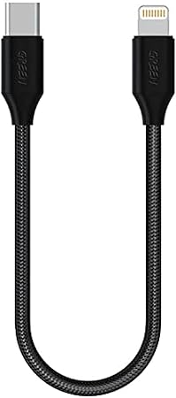 Green Lion Braided Cable Compatible with Lightning to Type-C 30cm 2A, Fast Charging (Black) - CABLE