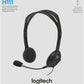 Logitech H111 Wired Headset, Stereo Headphones with Noise-Cancelling Microphone, 3.5 mm Audio Jack, PC/Mac/Laptop/Smartphone/Tablet - Black