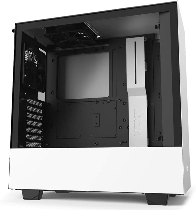 NZXT H510 - CA-H510B-W1 - Compact ATX Mid-Tower PC Gaming Case - Front I/O USB Type-C Port - Tempered Glass Side Panel - Cable Management System - Water-Cooling Ready - White/Black