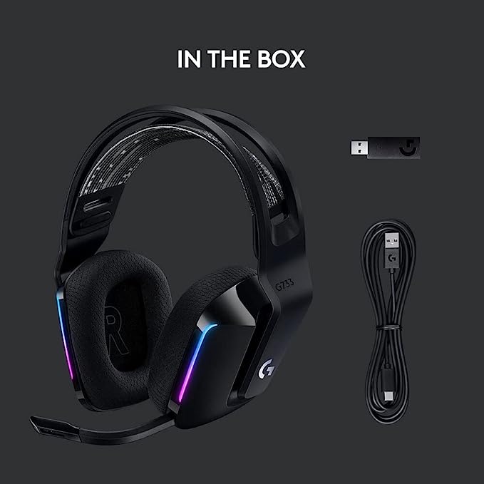 Logitech G G733 Lightspeed Wireless Gaming Headset With Suspension Headband, Lightsync Rgb, Blue Vo!Ce Mic Technology And Pro-G Audio Drivers - Black, Unisize