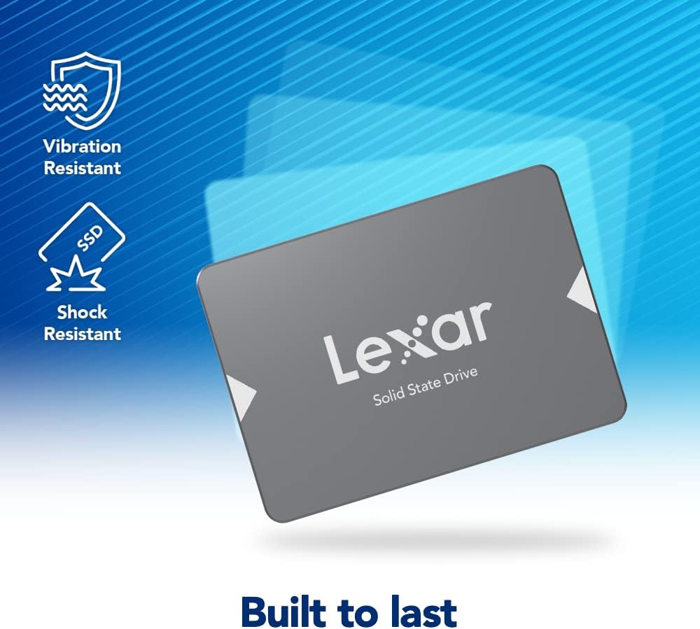 Lexar 1TB NS100 SSD 2.5” SATA III Internal Solid State Drive, Up to 550MB/s Read, Gray (LNS100-1TRBNA)