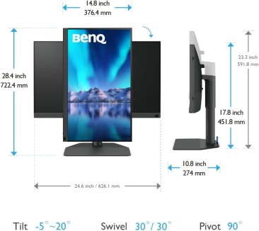 BenQ SW272Q 27" QHD IPS 60Hz Professional Monitor - Black - 9H.LLPLB.QBP