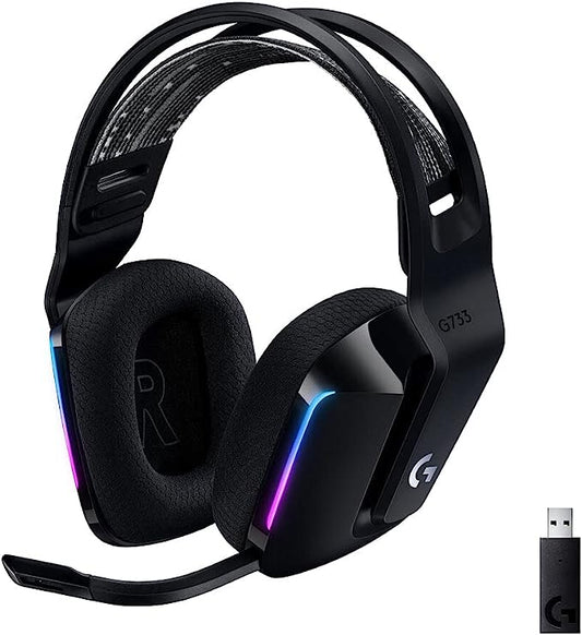 Logitech G G733 Lightspeed Wireless Gaming Headset With Suspension Headband, Lightsync Rgb, Blue Vo!Ce Mic Technology And Pro-G Audio Drivers - Black, Unisize