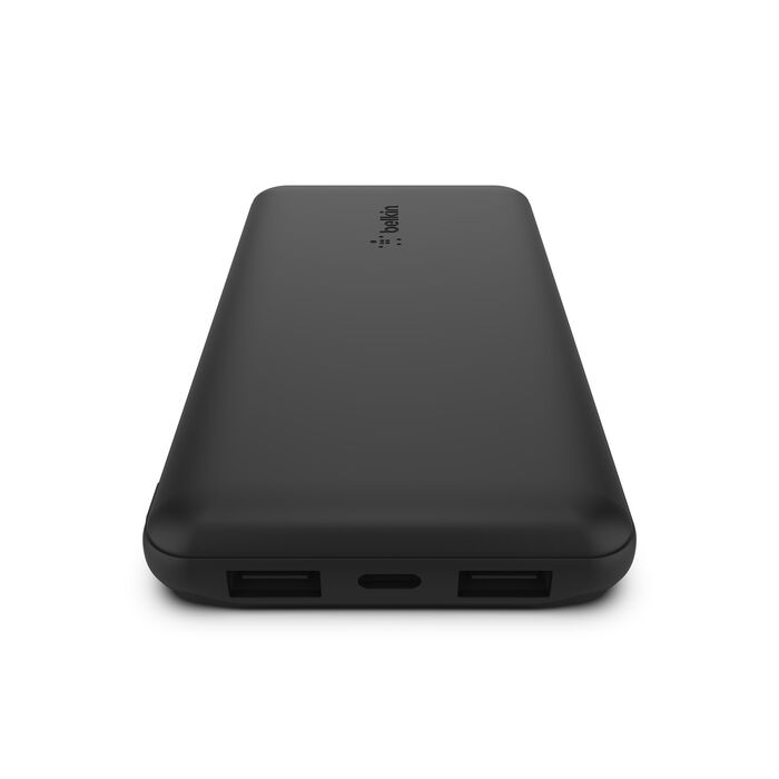 Belkin BOOST CHARGE 3-Port Power Bank 10K+ USB-A to USB-C Cable-Black