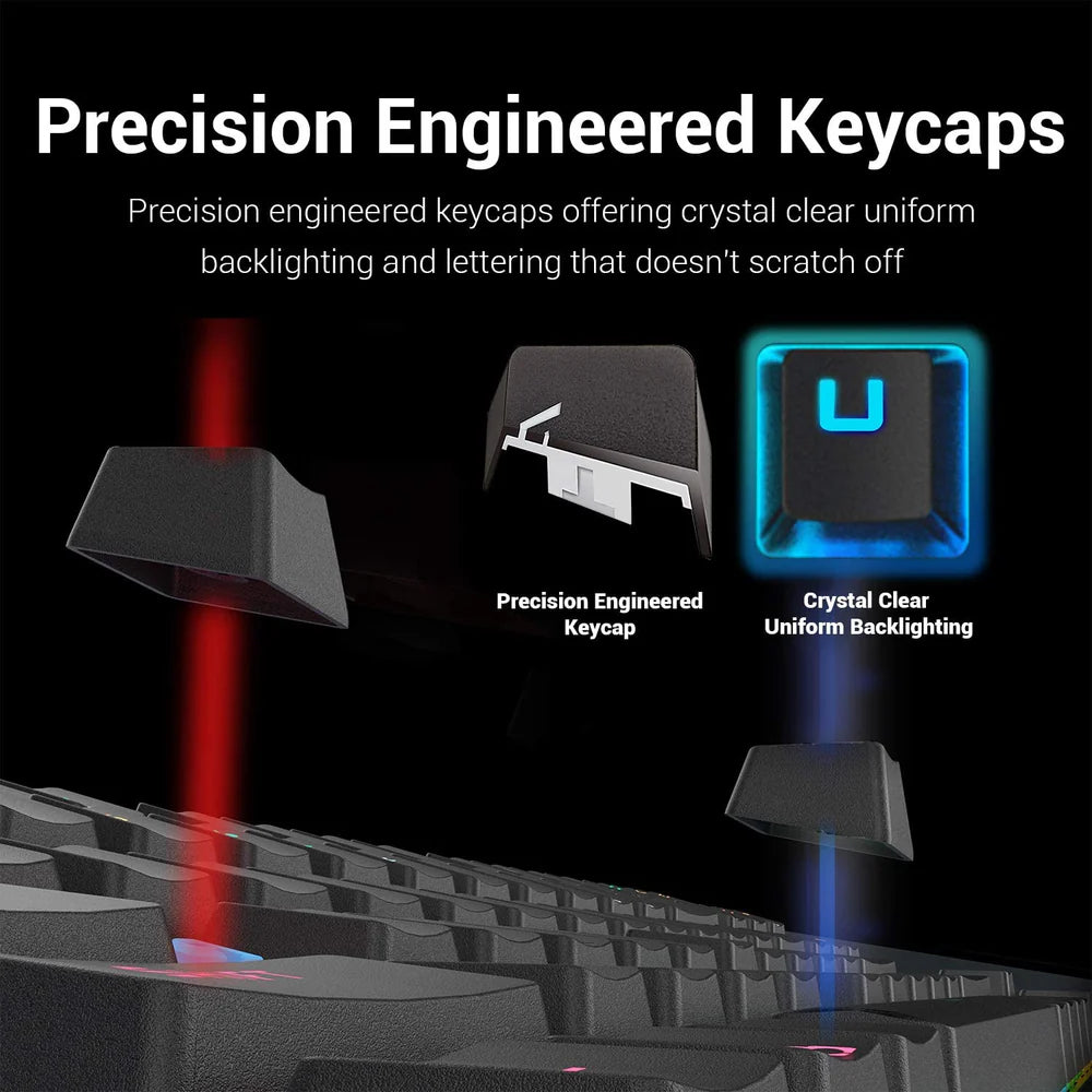 Redragon DEIMOS K599 - TKL 2.4G+Wired RGB Mechanical Red Switch Keyboard