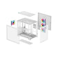 DeepCool CG530 4F Panoramic ATX Mid-Tower Case 4x Pre Installed Fans Dual Chamber, Support Back Connectors & Up to 2x 360mm +280mm Radiators, Front 2x USB3.0 , White