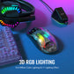 ATTACK SHARK X2 PRO Wireless Semi-Transparent Black Gaming Mouse with RGB Magnetic Charging Dock,Tri-Mode (BT/2.4G/Wired)-Black