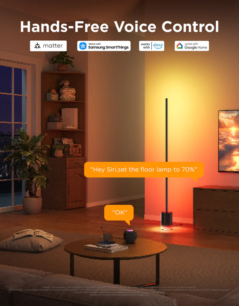 Govee Floor Lamp 2 H607C RGBIC Smart LED Floor Lamp with Alexa, Google Assistant & Music Sync-H607C
