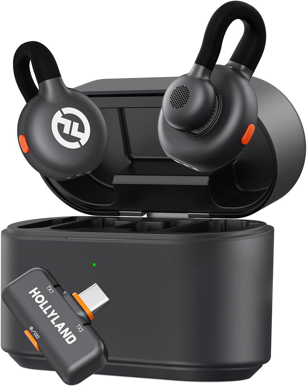 Hollyland Lark M2S Wireless Lavalier Microphone with USB-C plug for iPhone 15/16 and Android, Titanium Clip, Plug-and-Play, Noise Cancelling, 300m Range, 27H Battery Life for Vlogging, YouTube