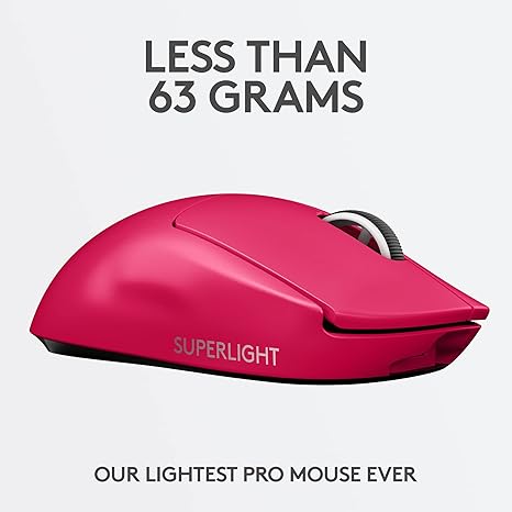 Logitech G PRO X Superlight Wireless Gaming Mouse, Ultra-Lightweight, Compatible with PC/Mac - Magenta