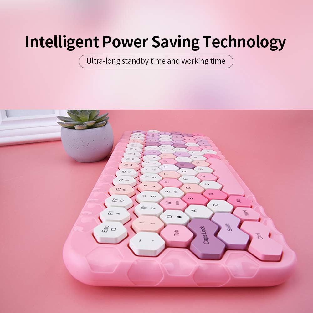 Mofii honey BT Wireless BT Keyboard Mixed Color 83 Key Mini Portable Girls Keyboard for Phone/Tablet/Laptop Pink