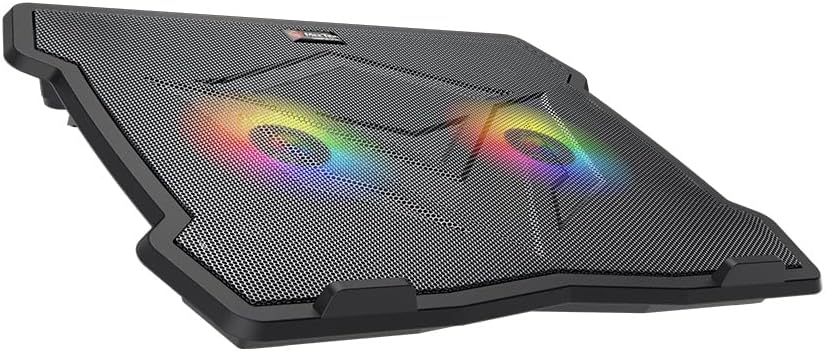 MEETION CP2020 Cooler Pad – Quiet Adjustable RGB Gaming Laptop Cooling Pad – With Dual Fans – Up to 14 Inch – 2*USB | MT-CP2020