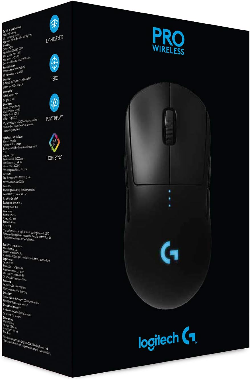 Logitech G Pro Wireless Gaming Mouse with Esports Grade Performance, Black