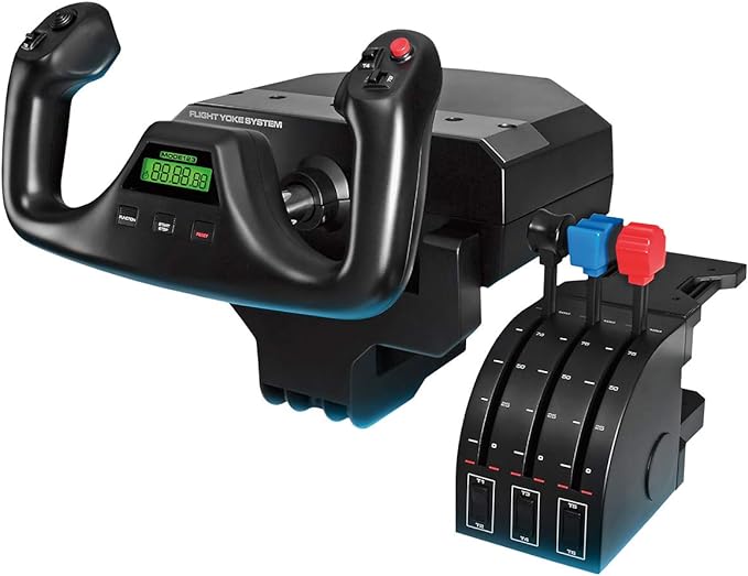 Logitech G Saitek Pro Flight Yoke System, Professional Simulation Yoke And Throttle Quadrant, 3 Modes,