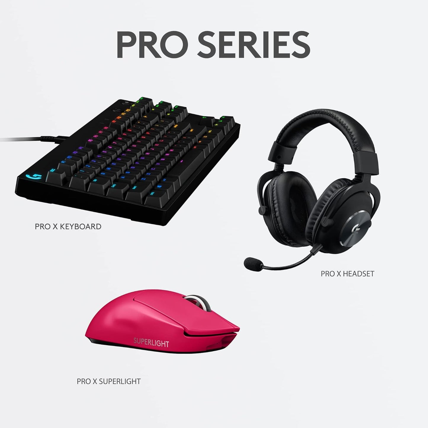Logitech G PRO X Superlight Wireless Gaming Mouse, Ultra-Lightweight, Compatible with PC/Mac - Magenta