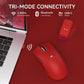 ATTACK SHARK X11 Lightweight Wireless Gaming Mouse with RGB Charging Dock,Tri-Mode-2.4G/USB-C Wired/BT,22K DPI,PAW3311 Optical Sensor,HUYU Switch, 5 programmable Buttons for PC,Mac-Red