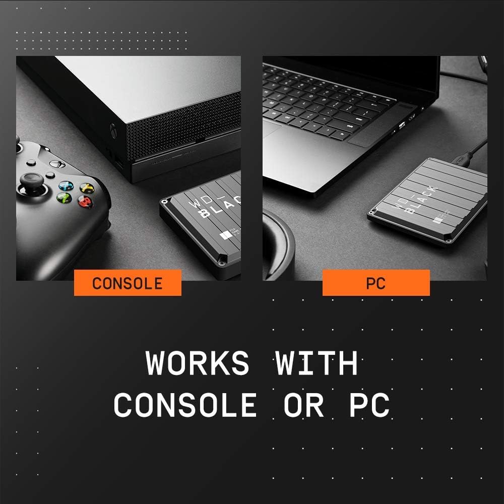 WD_Black 2TB P10 Game Drive, Portable External Hard Drive, Works with PlayStation, Xbox, & PC