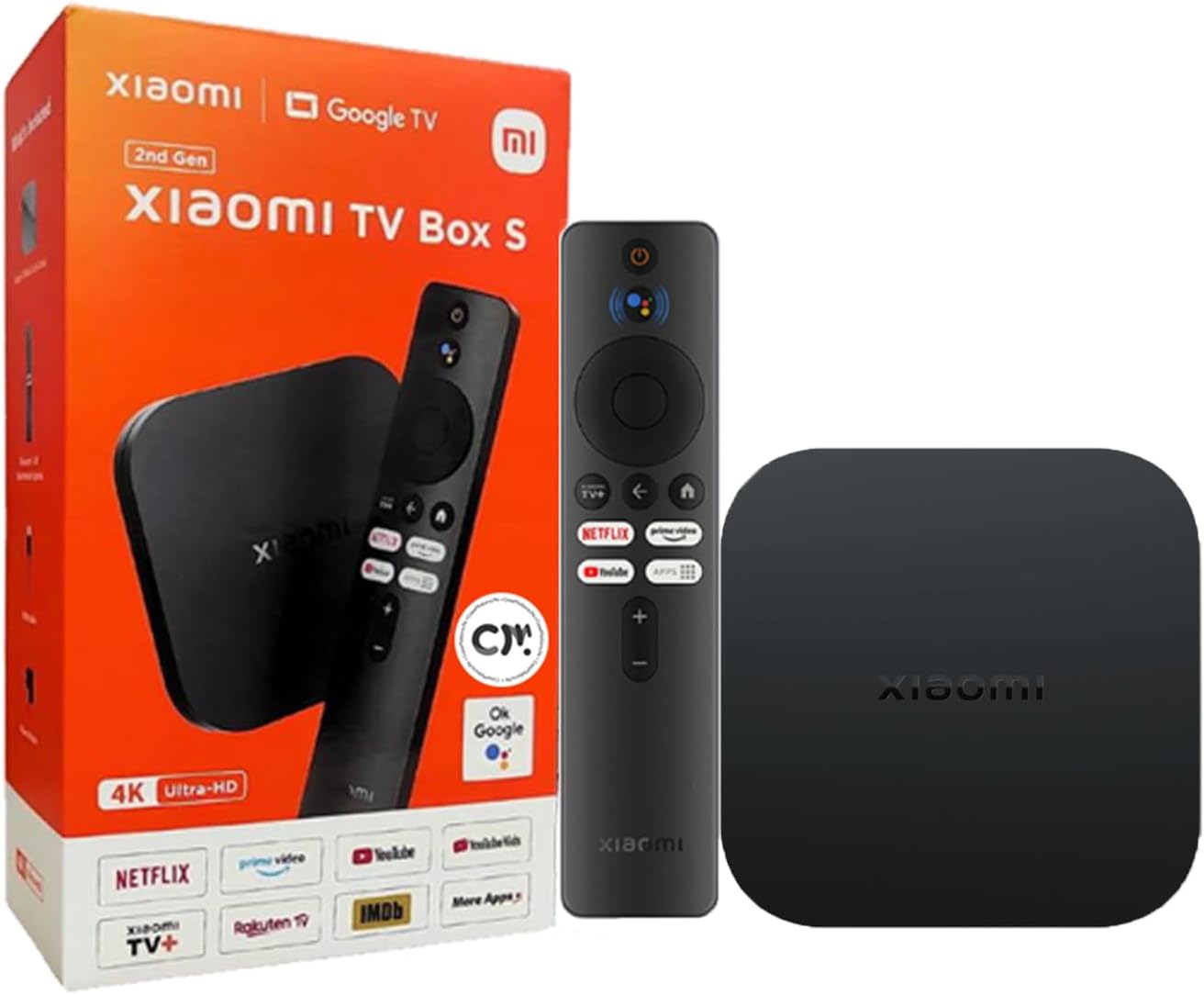 Xiaomi TV Box S (2nd Gen) 4K Ultra HD Streaming Media Player, Google TV Box with 2GB RAM 8GB ROM, 2.4G/5G Dual WiFi, Bluetooth 5.2 & Dolby Audio and DTS-HD, Dolby Vision, HDR10+