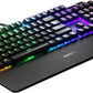 SteelSeries USB Apex 5 Hybrid Mechanical Gaming Keyboard – Per-Key RGB Illumination – Aircraft Grade Aluminum Alloy Frame – OLED Smart Display (Hybrid Blue Switch)-GC