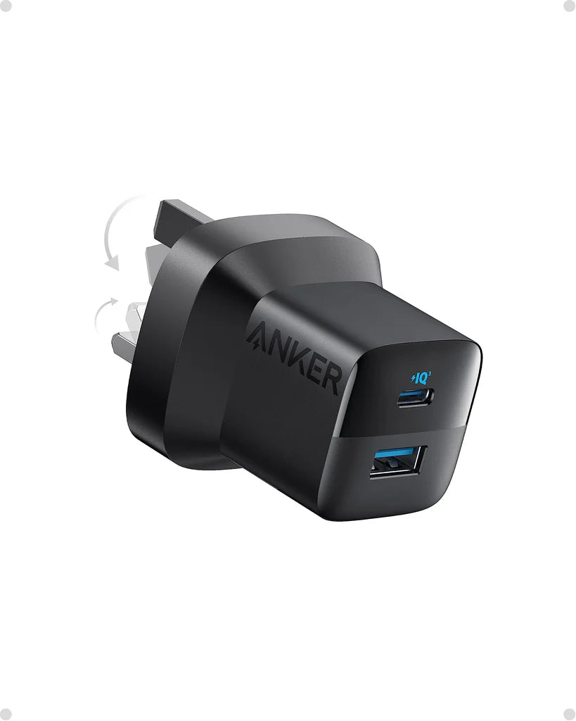 Anker 323 Powerport 33W 1C 1A PD bundle with 3ft C-C Cable White, B2331K11