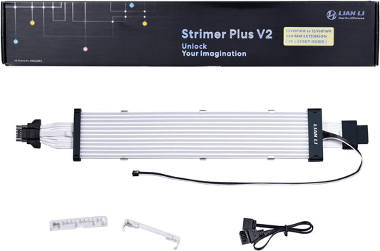 Lian Li Strimer Plus V2 12VHPWR (12+4 To  3x8 Pin) 8 Light Guides ARGB Extension  Cable, Strimer-3X8-8PV2