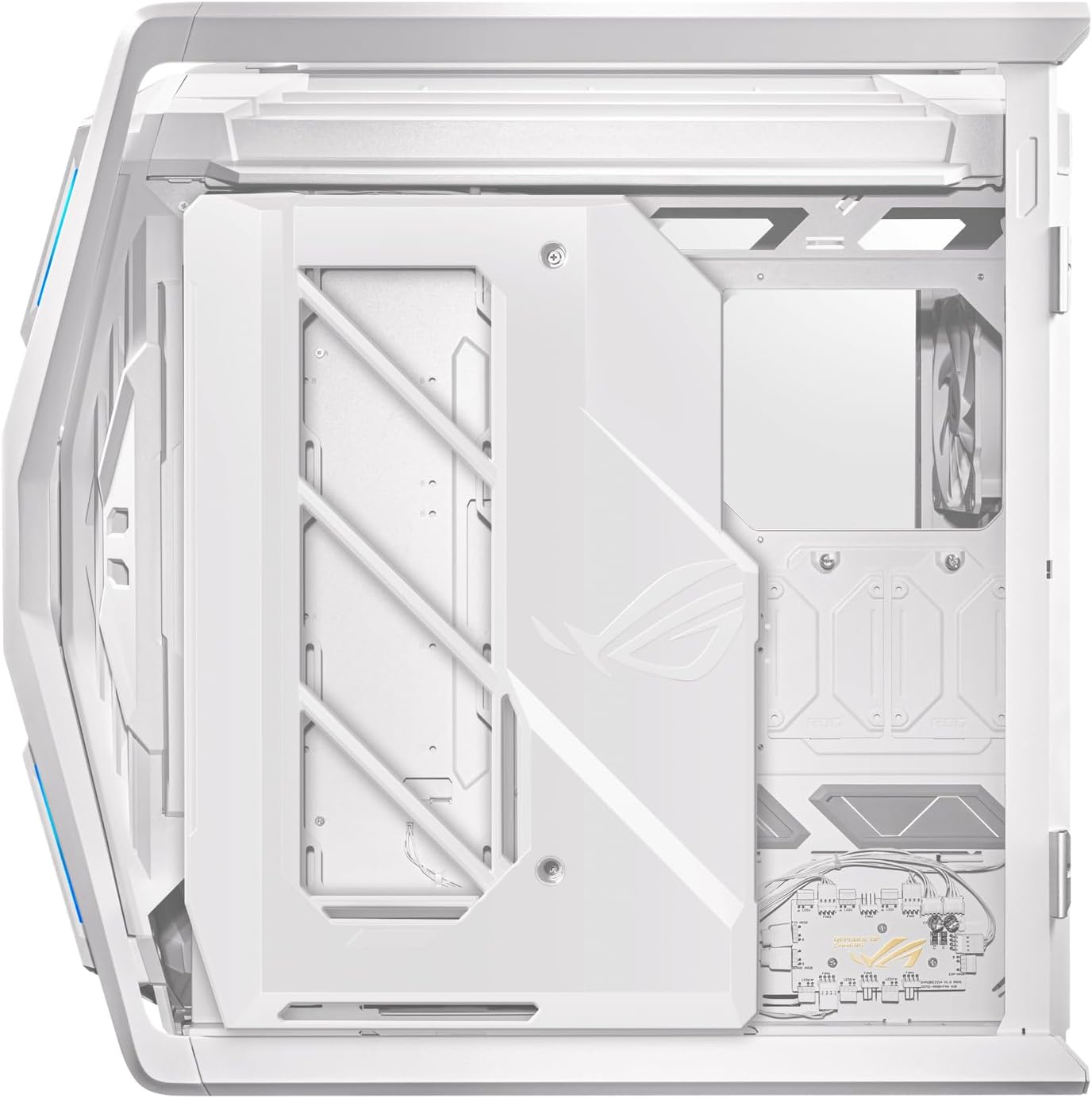 ASUS ROG Hyperion GR701 PC Case, Supports 2 x 420mm Radiators, 4 x 140mm PWM Fans, Flip Side Panels, Integrated VGA Support and ARGB Hub, Front Panel 2 x USB Type-C White