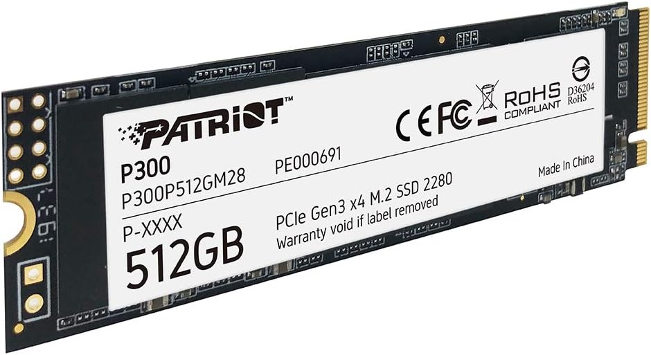 Patriot P300 512GB PCIe Gen3 x4 M.2 2280 SSD Low-Power Consumption SSD