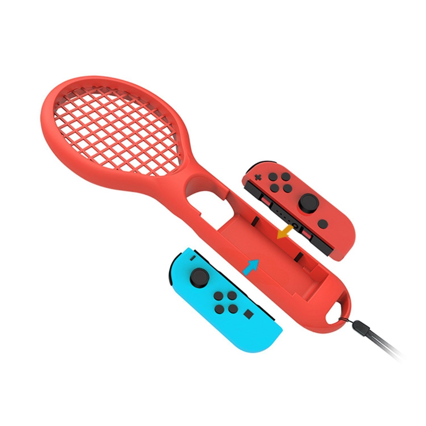 DOBE 2 Pack Tennis Racket for Nintendo Switch Joy-Con Controller Grips Tennis Racket with Hand Straps for Mario Tennis Aces (Blue and Red)