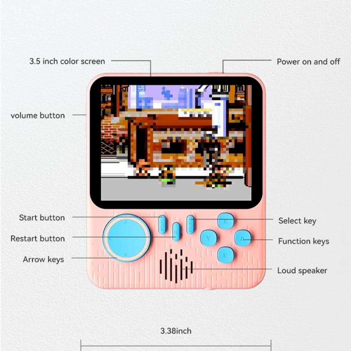G7 Handheld Game Console  - Portable 3.5 Inch Screen, 666 Classic Retro Games, (3 Colors available pink,blue,gray)