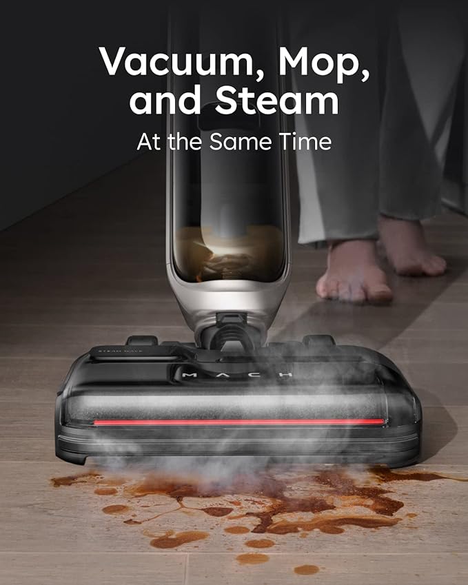 eufy, MACH V1 Ultra, All-in-One Cordless StickVac with Steam Mop,