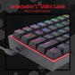 Redragon K617 Fizz 60% Wired RGB Gaming Keyboard, 61 Keys Compact Mechanical Keyboard,