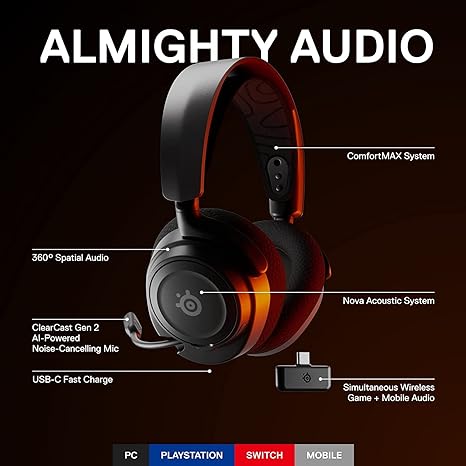 SteelSeries Arctis Nova 7 - Wireless Multi-System Gaming & Mobile Headset