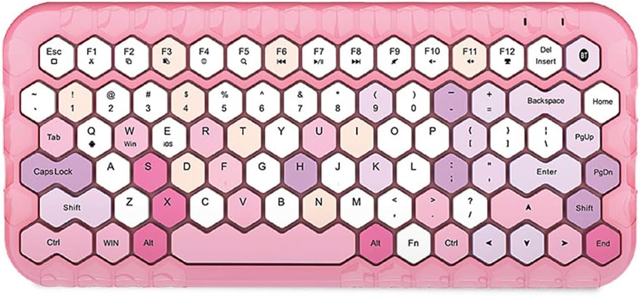 Mofii honey BT Wireless BT Keyboard Mixed Color 83 Key Mini Portable Girls Keyboard for Phone/Tablet/Laptop Pink