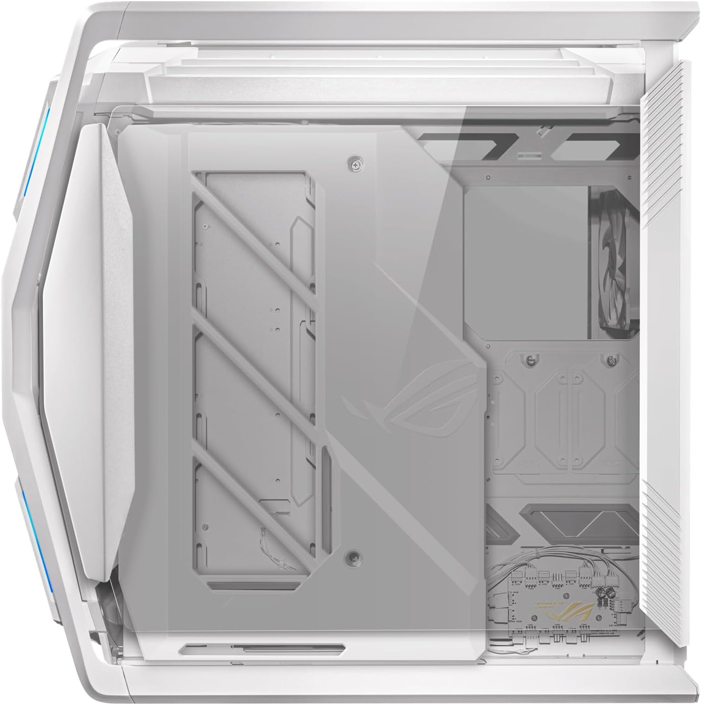 ASUS ROG Hyperion GR701 PC Case, Supports 2 x 420mm Radiators, 4 x 140mm PWM Fans, Flip Side Panels, Integrated VGA Support and ARGB Hub, Front Panel 2 x USB Type-C White