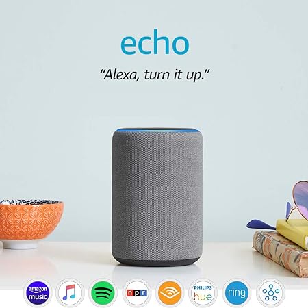 Echo (3rd Gen) - Smart speaker with Alexa - Heather Gray