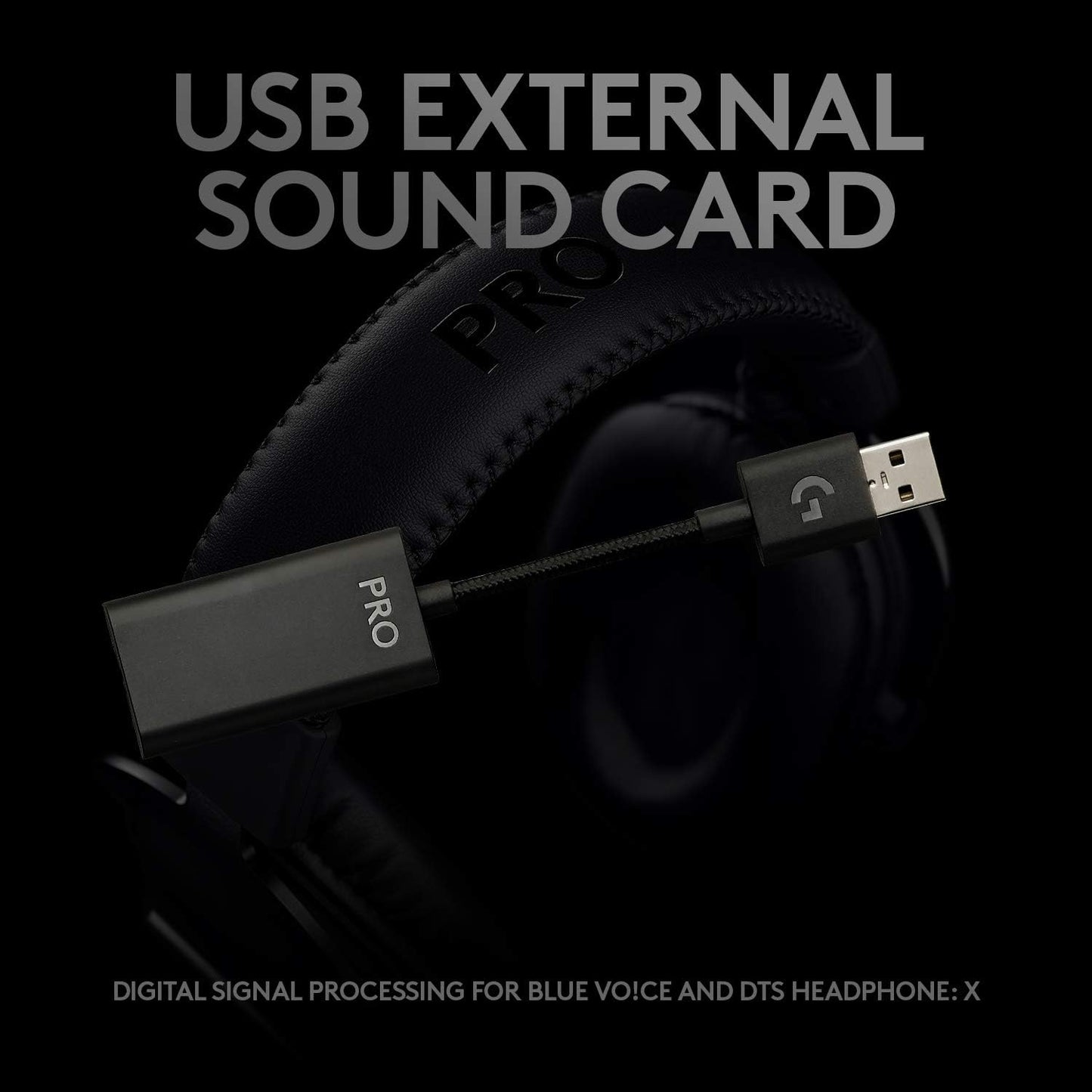 Logitech G Pro X Wired Gaming Headset: Blue VO!CE Detachable Boom Mic, DTS 7.1, 50 mm Drivers, USB/3.5mm Aux, Spare Memory Foam Ear Pads, USB DAC & Bag Included, for PC, Xbox, PS5, PS4 - Black