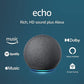 Echo (4th Gen) | With premium sound, smart home hub, and Alexa | Charcoal