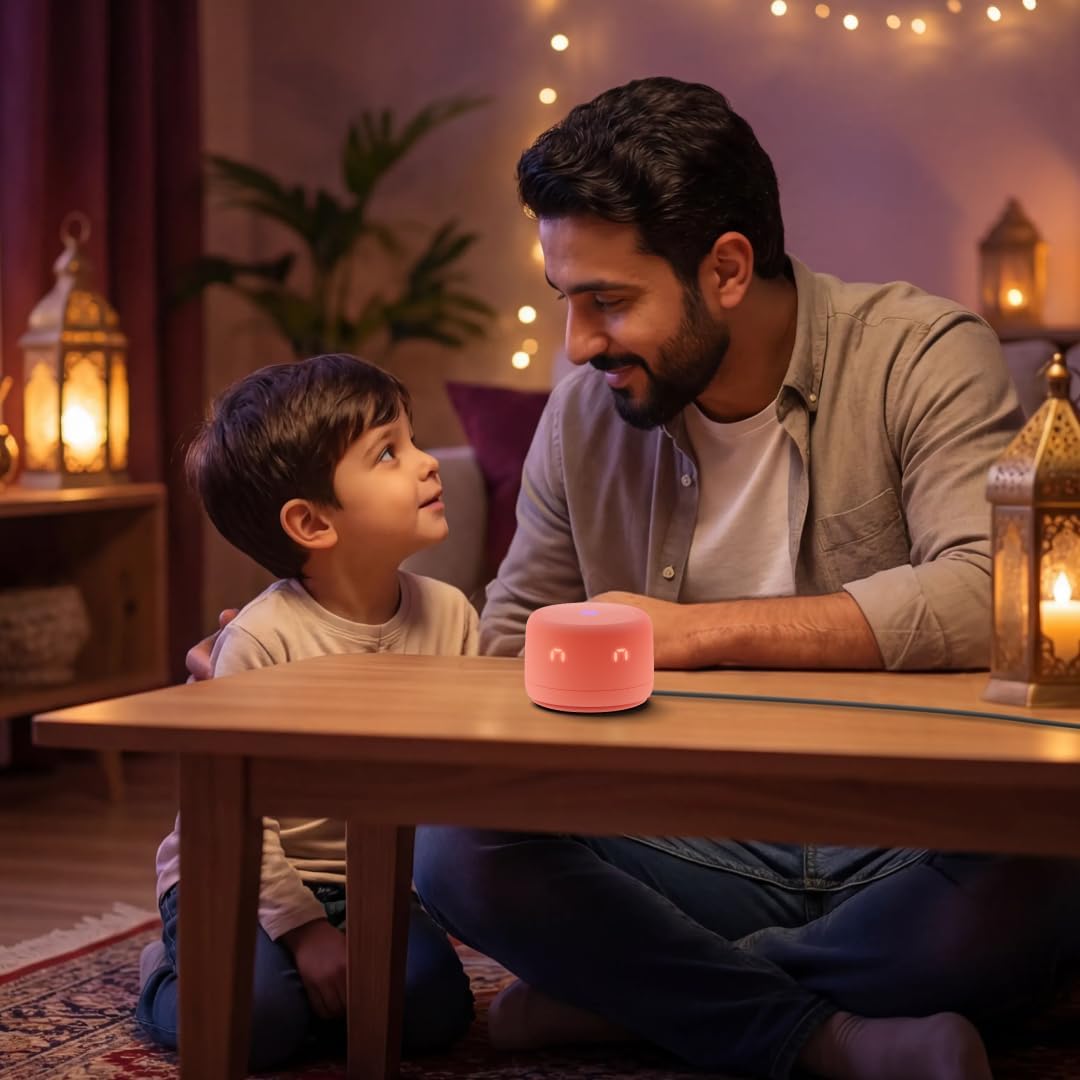 Yango Yasmina Lite AI Smart Speaker, Bilingual Arabic & English, Music, Stories, Quran, Screen-free Learning for Kids, Routine helper for Parents,  Orange