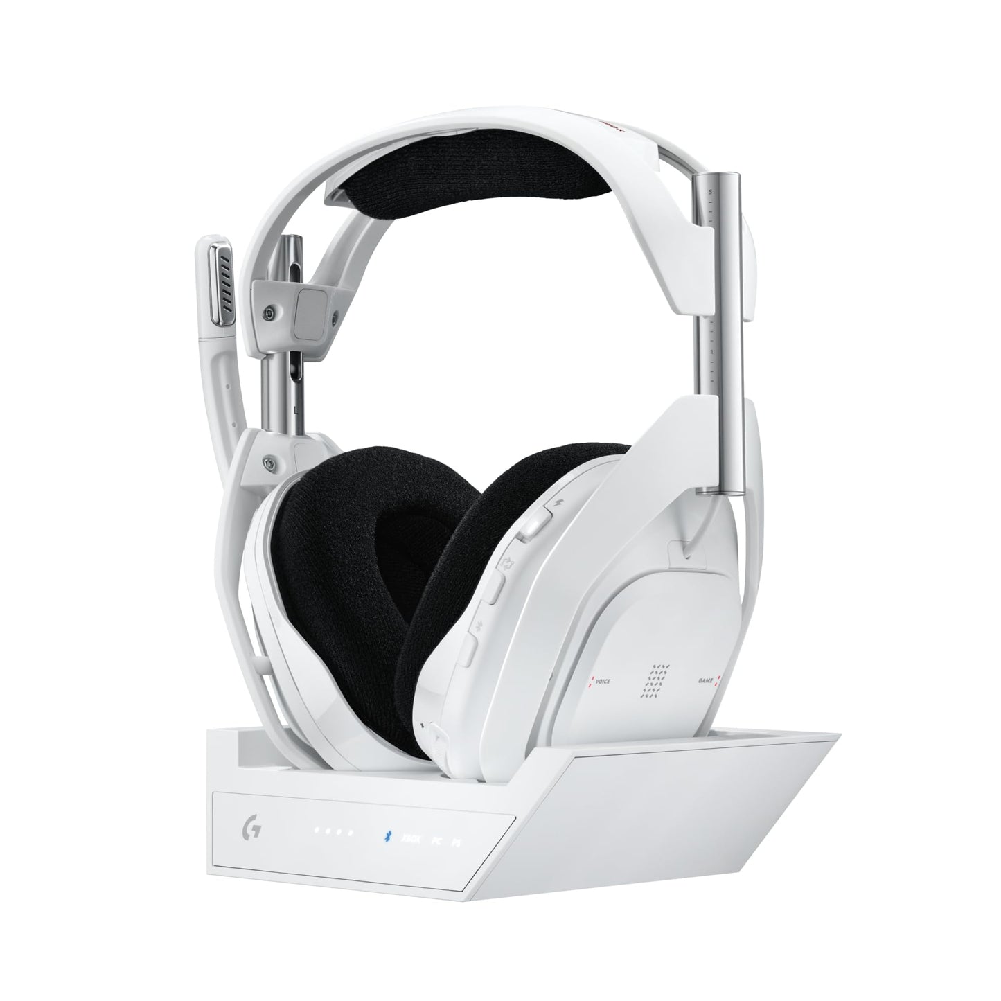 Logitech G Astro A50 X Omni-Platform Wireless Gaming Headset + Base Station for PS5, Xbox, PC: PLAYSYNC Video & Audio Switcher - White