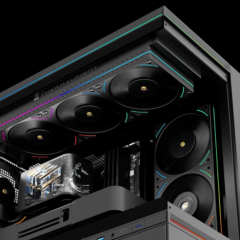 Thermalright Wonder Vision 360 UB ARGB Black CPU AIO Cooler,360mm Radiator, 2K 60HZ Curved Screen 3D with 2400x1080 Resolution,for AM4/AM5,Intel LGA1851/1700,6.67in 3D Screen High Performance Pump