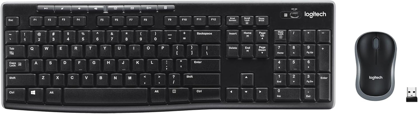 Logitech MK270 Wireless Keyboard and Mouse Combo - Keyboard and Mouse Included, Long Battery Life