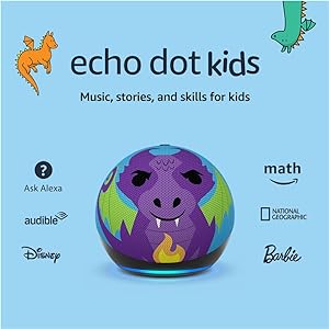 ECHO DOT (5TH GEN, 2022 RELEASE) KIDS | DESIGNED FOR KIDS, WITH PARENTAL CONTROLS | DRAGON