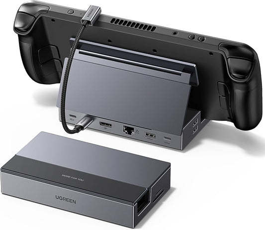 UGREEN 9-in-1 Steam Deck Docking Station,4K 120Hz  HDMI,Gigabit Ethernet,100W PD Charging,10Gbps  Data,SD,TF Card  Reader Games Corner 