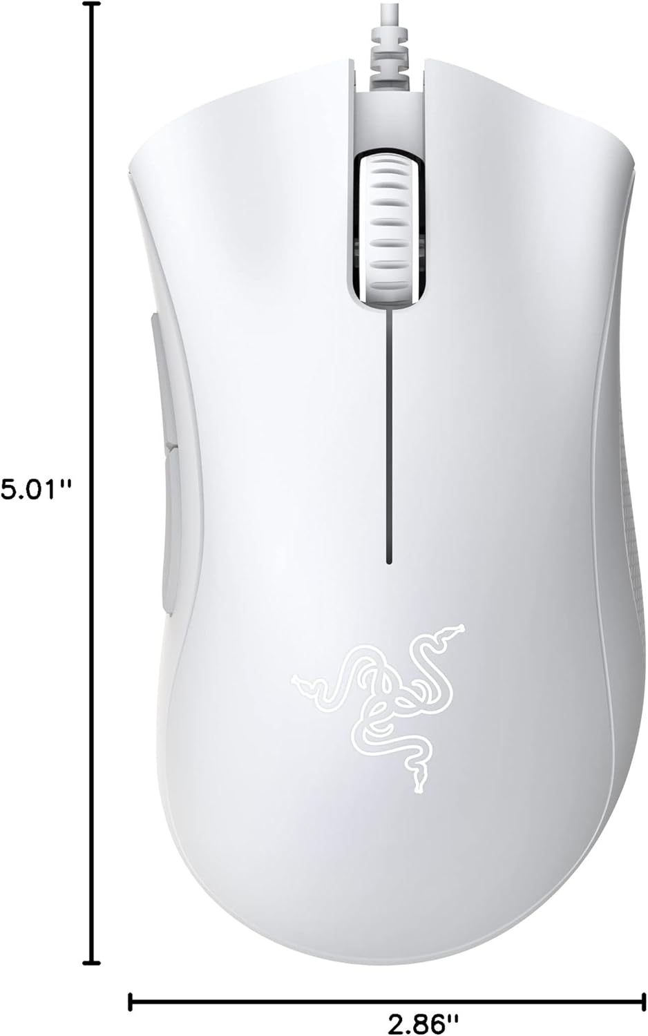 Razer DeathAdder Essential Gaming Mouse: 6400 DPI Optical Sensor - 5 Programmable Buttons - Mechanical Switches - Rubber Side Grips - Mercury White
