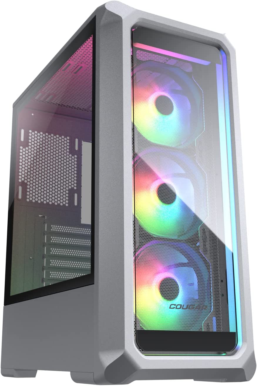 Cougar Archon 2 RGB, Archon 2 RGB Brilliant ARGB Mid Tower Case with Crystalline Tempered Glass, White