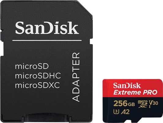 SanDisk Extreme Pro 256GB microSDXC UHS-I, V30, 200MB/s Read, 140MB/s Write, Memory Card